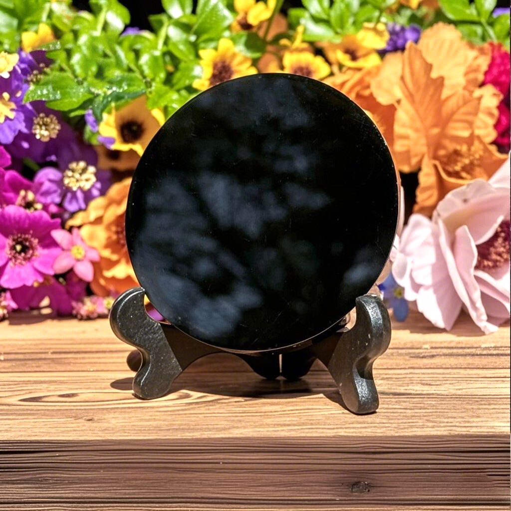 Polished Black Obsidian Crystal Scrying Mirror Healing Energy Home Decor Gift Polished Black Obsidian Crystal Scrying Mirror Healing Energy Home Decor Gift