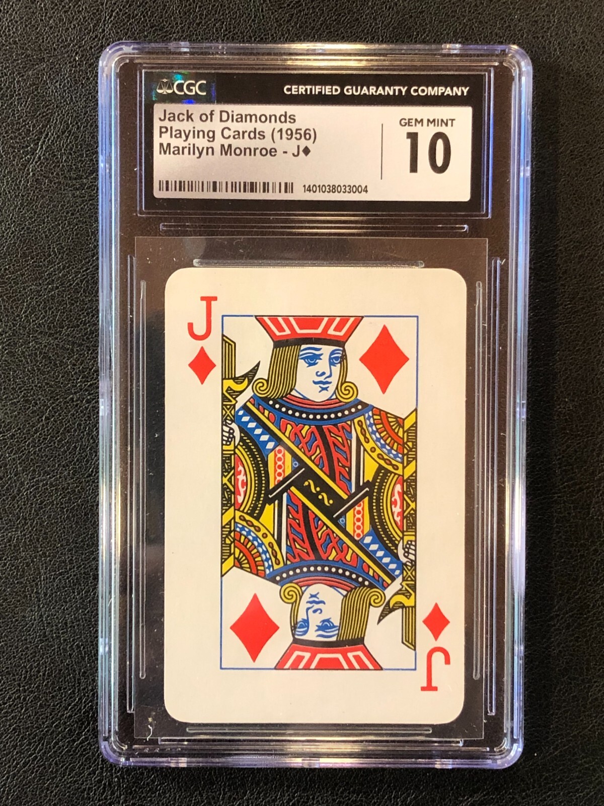 Marilyn Monroe 1956 NMMM Jack of Diamonds CGC 10 GEM MINT VINTAGE Playing Card Marilyn Monroe 1956 NMMM Jack of Diamonds CGC 10 GEM MINT VINTAGE Playing Card