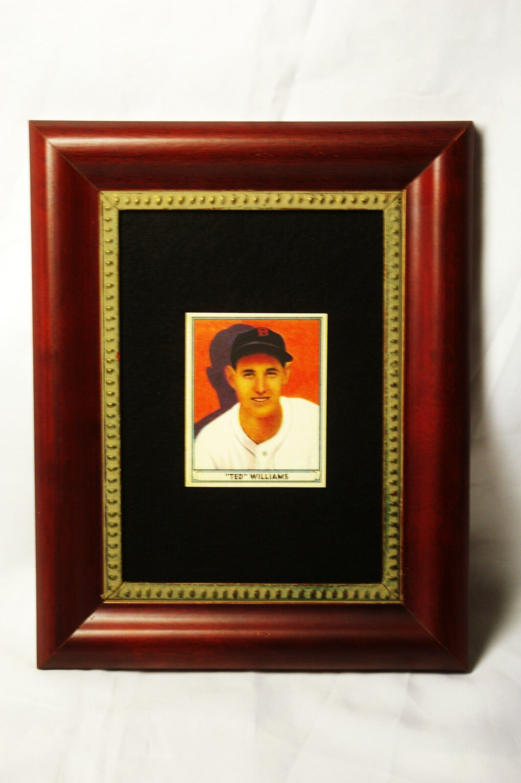 Ted Williams 1941 Playball RP SPortrait Old Red Sox Baseball Card Antique Frame