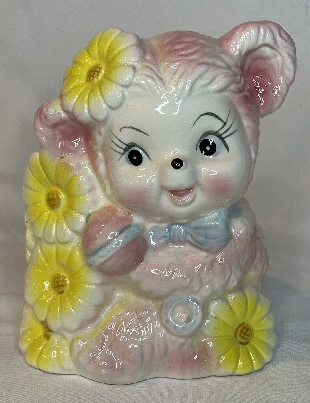 Vintage Nancy Pew Giftware Co. Anthropomorphic Ceramic Baby Bear Planter