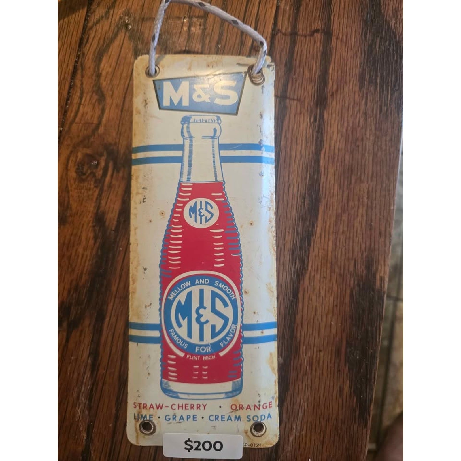 Vintage M&S “Mellow & Smooth” Soda Advertising Sign – Flint Michigan Vintage M&S “Mellow & Smooth” Soda Advertising Sign – Flint Michigan