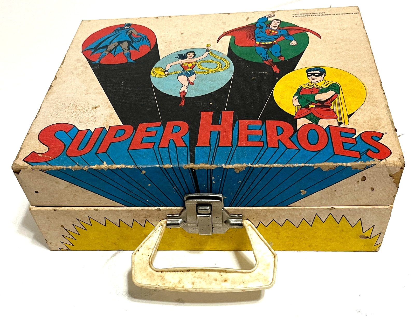 SUPER HEROES 1978 DC Comics SP-14 Carry Portable Record Player Tested & Works SUPER HEROES 1978 DC Comics SP-14 Carry Portable Record Player Tested & Works