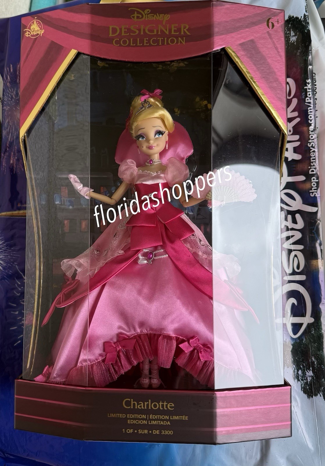 Disney Parks 2026 Designer Collection Princess And The Frog Charlotte LE Doll Disney Parks 2026 Designer Collection Princess And The Frog Charlotte LE Doll