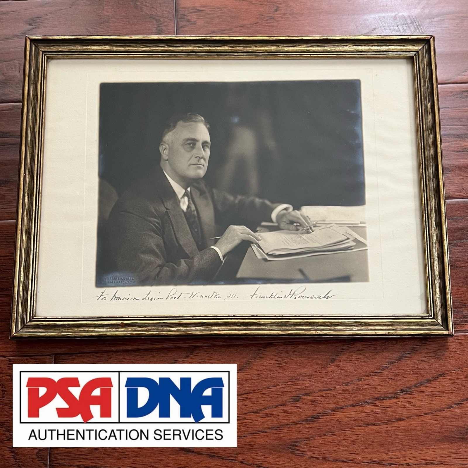 FRANKLIN D. ROOSEVELT Autograph American Legion Photo Signed AS PRESIDENT * PSA