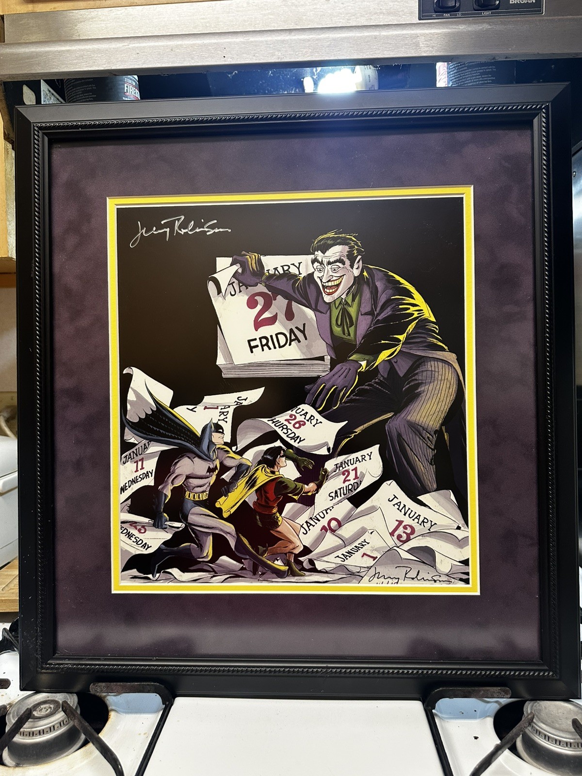 JERRY ROBINSON DETECTIVE COMICS #71 JOKER COVER LTD BATMAN SIGNED PRINT 14/15 AP