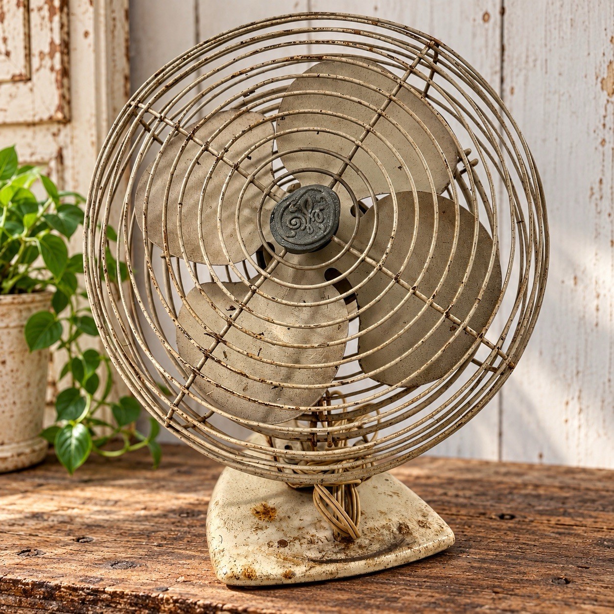 Vintage c1950 GE Vortalex 12” Oscillating Desk Fan (Working) Industrial
