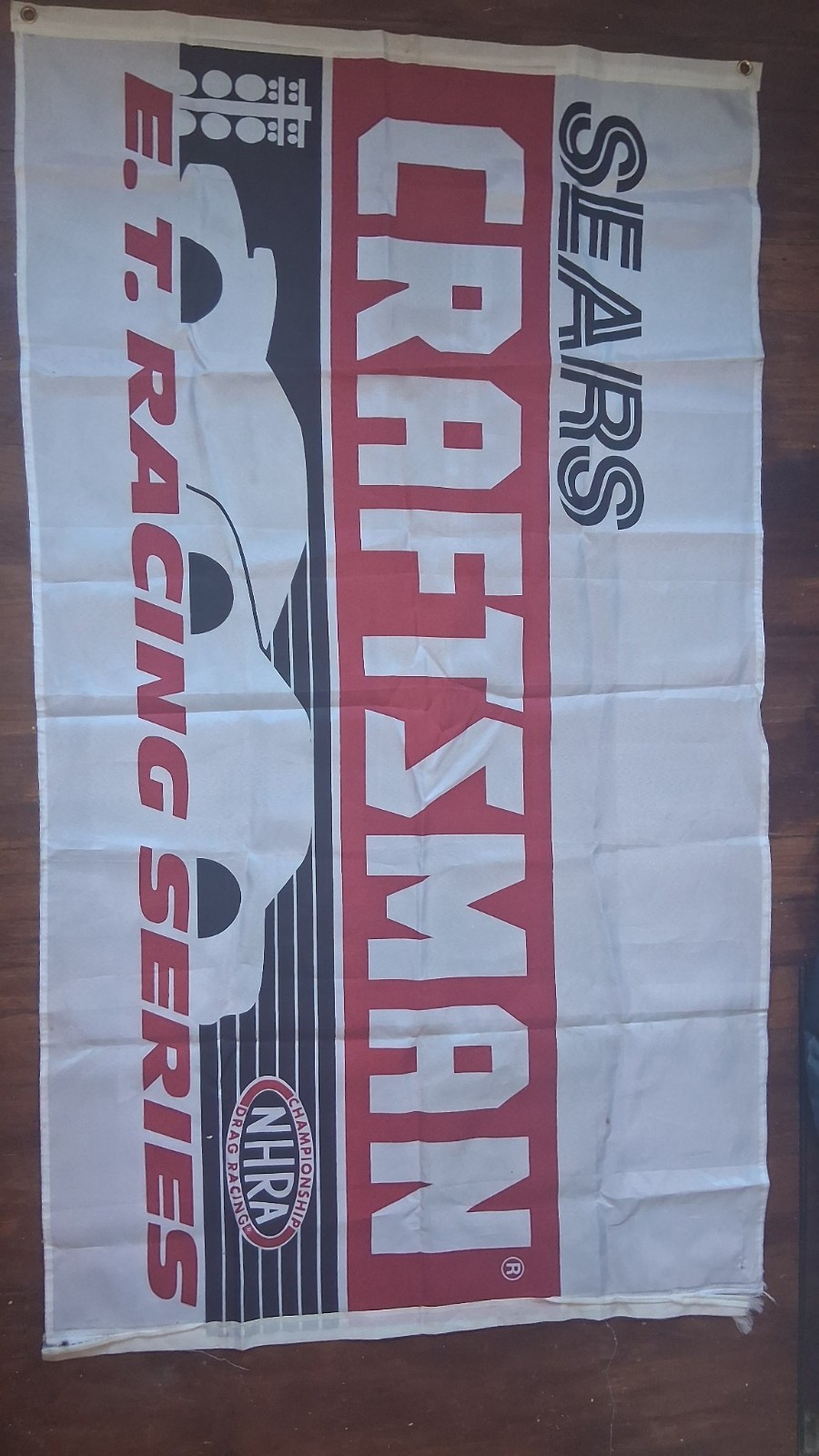 Vintage Sears Craftsman NHRA E.T. Racing Series Track Banner 3x6 Ft Vintage Sears Craftsman NHRA E.T. Racing Series Track Banner 3x6 Ft