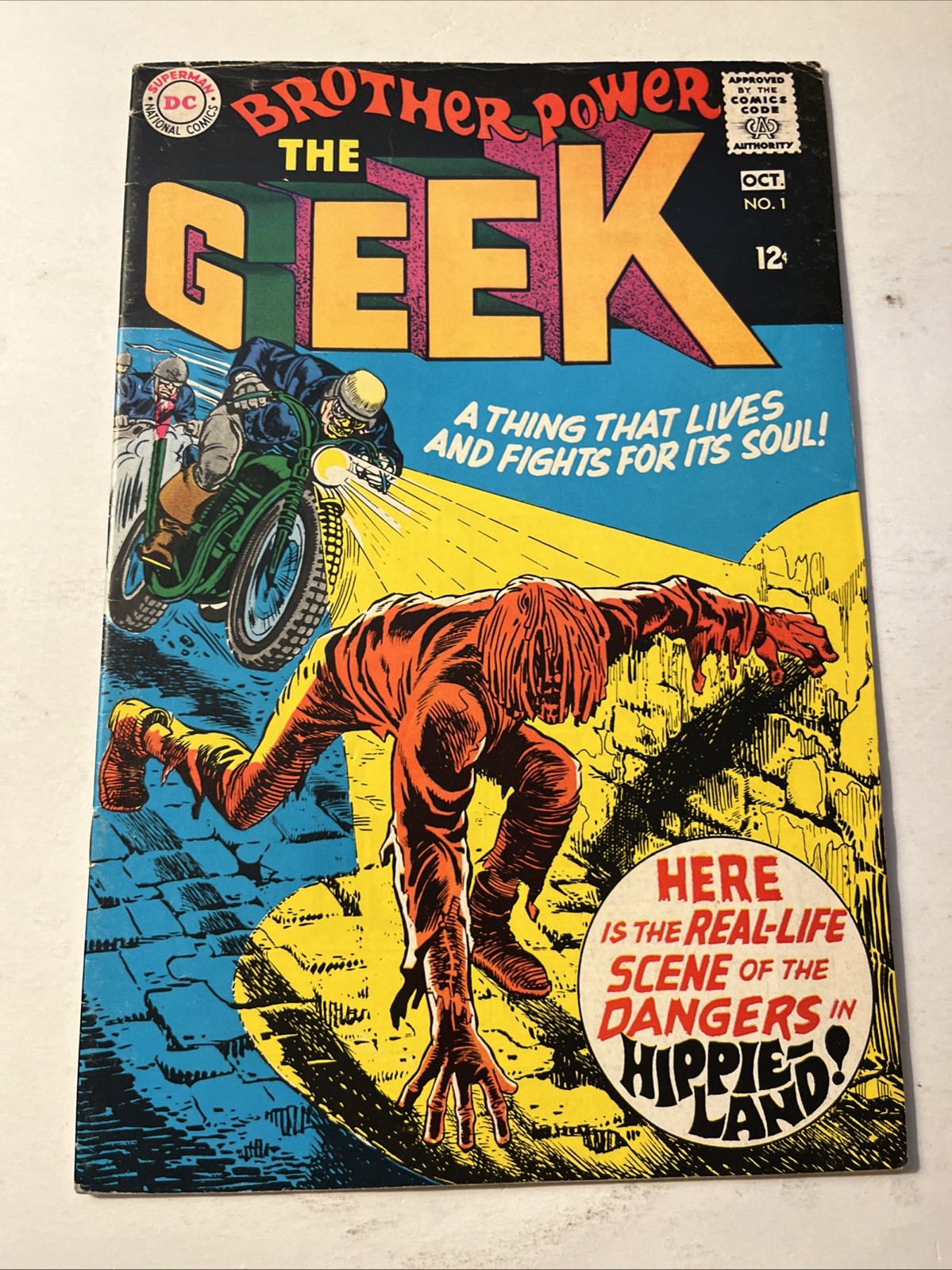 BROTHER POWER THE GEEK #1 DC Comics 1968 FN Silver Age Key FN 6.0 Solid Copy