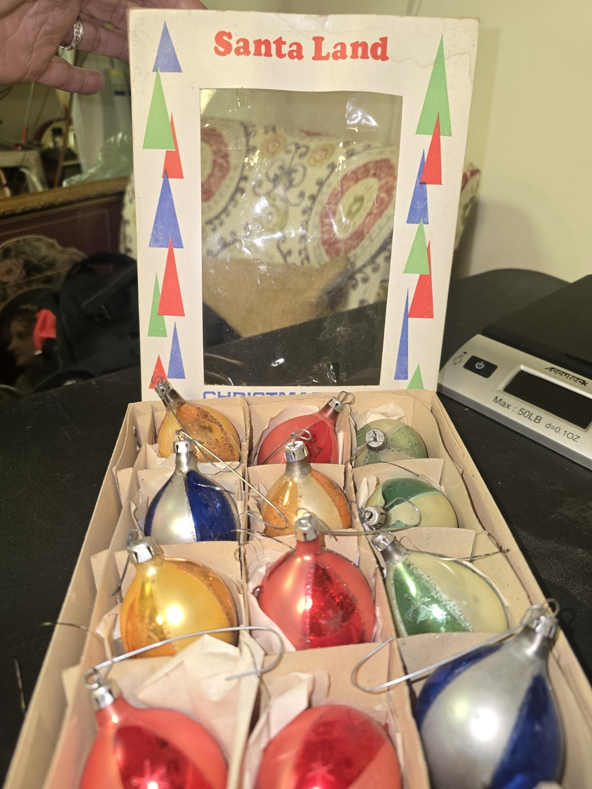 Vtg Polish Glass Christmas Ornaments Set Of 12, 3\ Vtg Polish Glass Christmas Ornaments Set Of 12, 3\