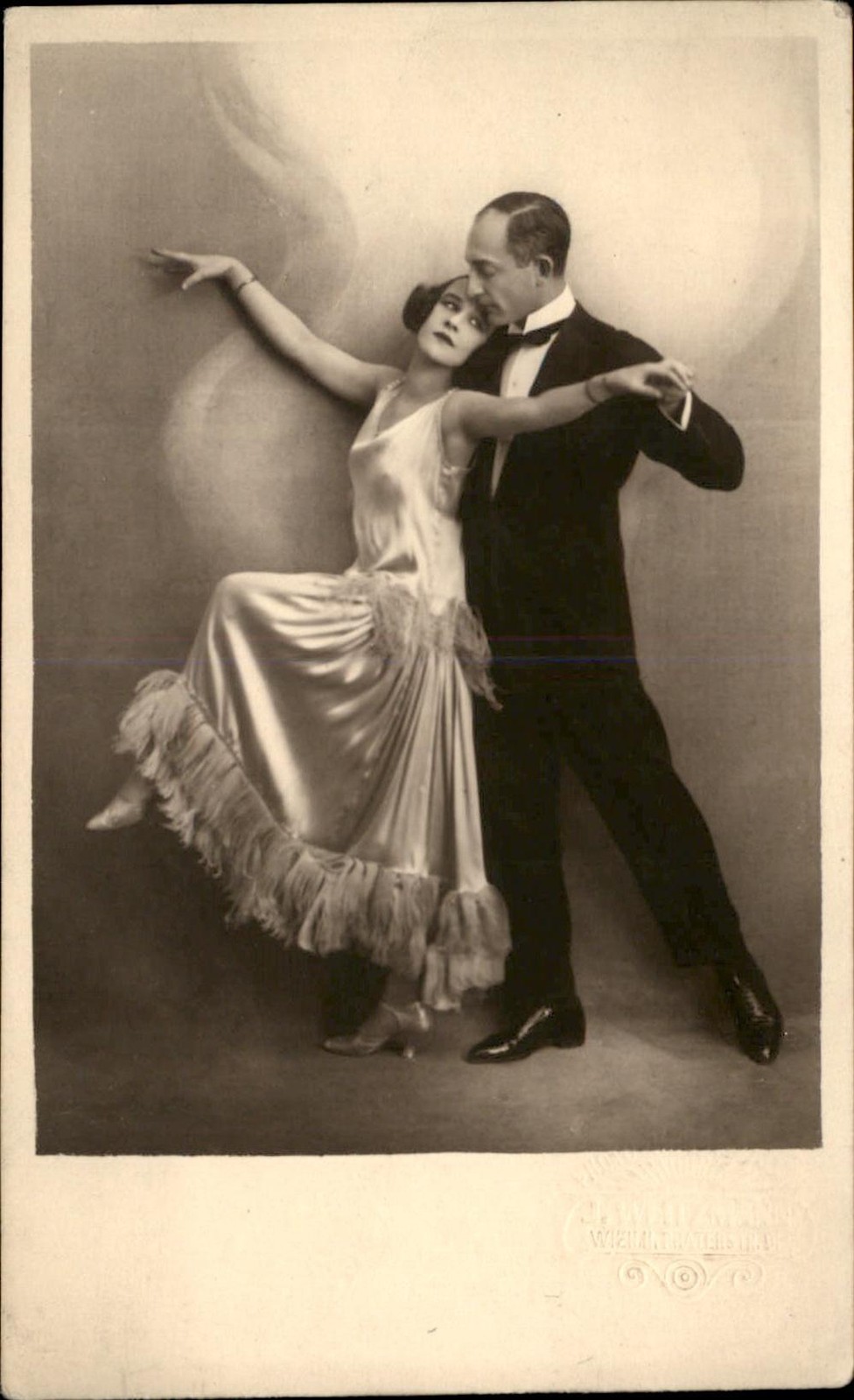 Dance Pose Couple Studio Image Wiener c1920s-30s Real Photo Vintage Postcard Dance Pose Couple Studio Image Wiener c1920s-30s Real Photo Vintage Postcard