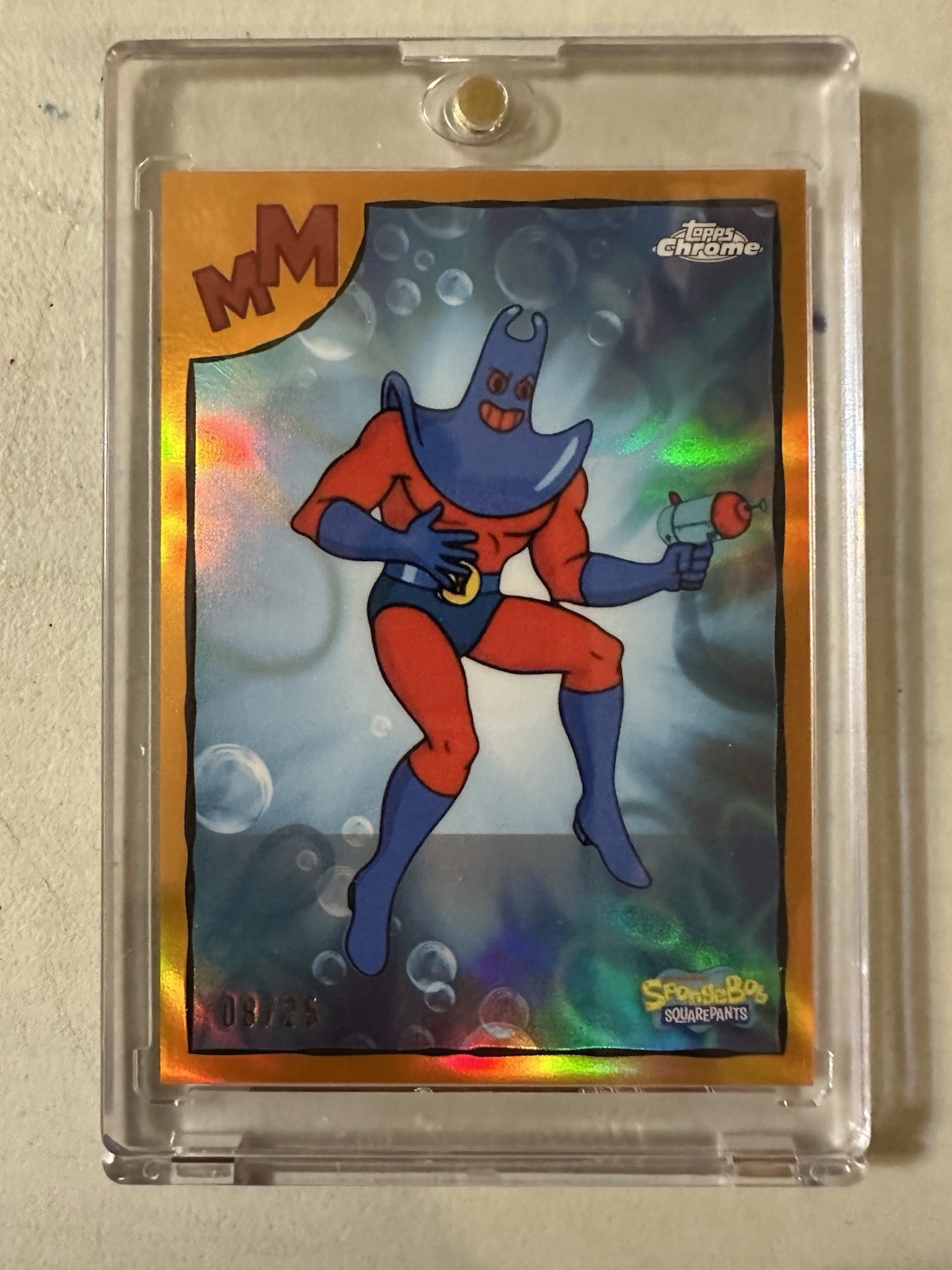 2025 Topps Chrome SpongeBob Man Ray/25 Orange RARE 2025 Topps Chrome SpongeBob Man Ray/25 Orange RARE