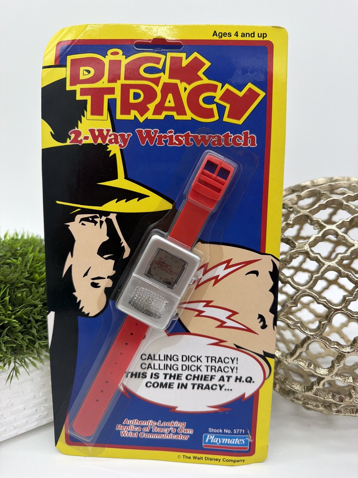 Vintage Dick Tracy 2-Way Wristwatch Playmates 5771 Carded Disney 1990 Vintage Dick Tracy 2-Way Wristwatch Playmates 5771 Carded Disney 1990