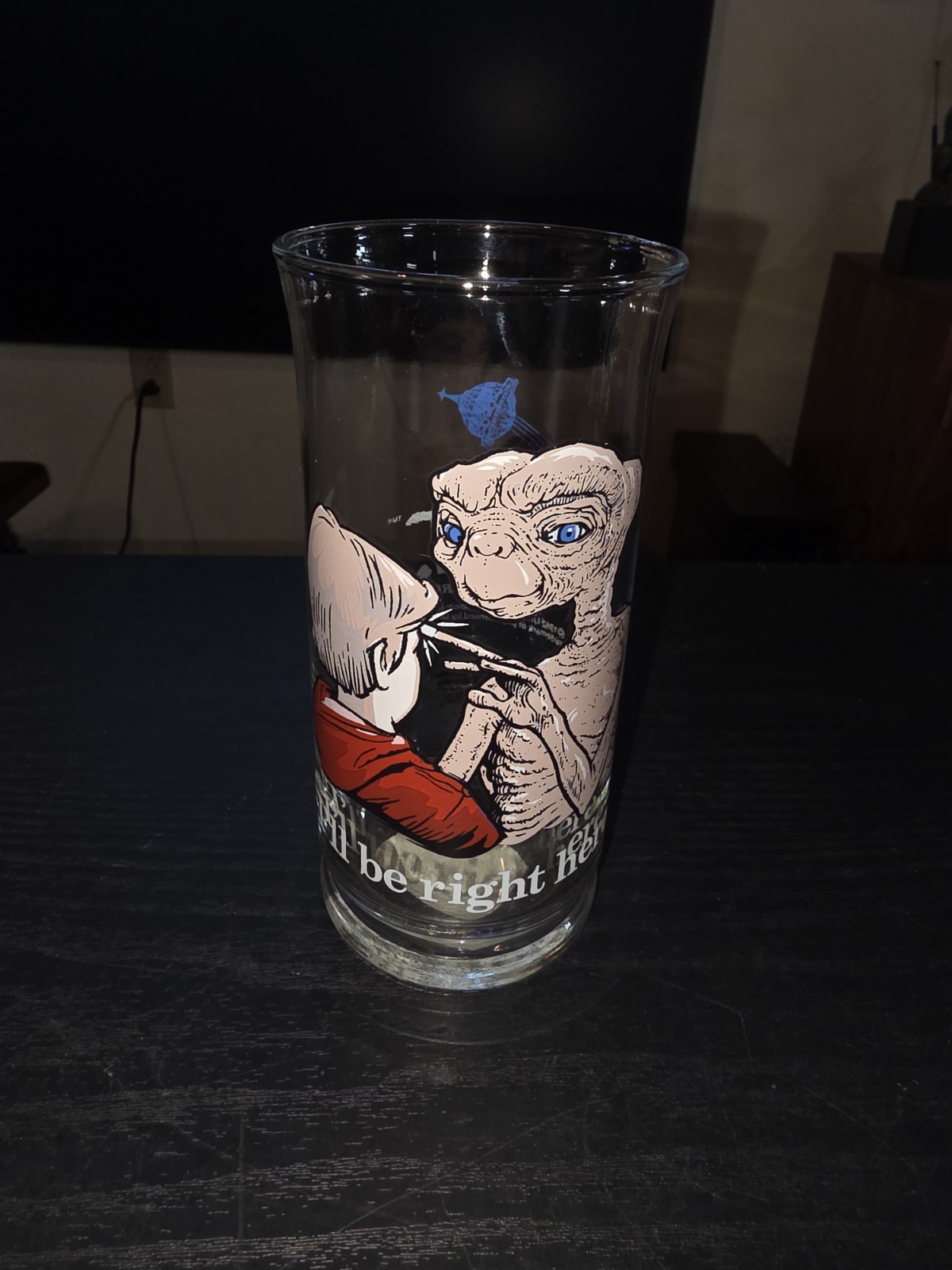 Vintage ET 1982 E.T. Glass From The Pizza Hut Collection - I'll Be Right Here