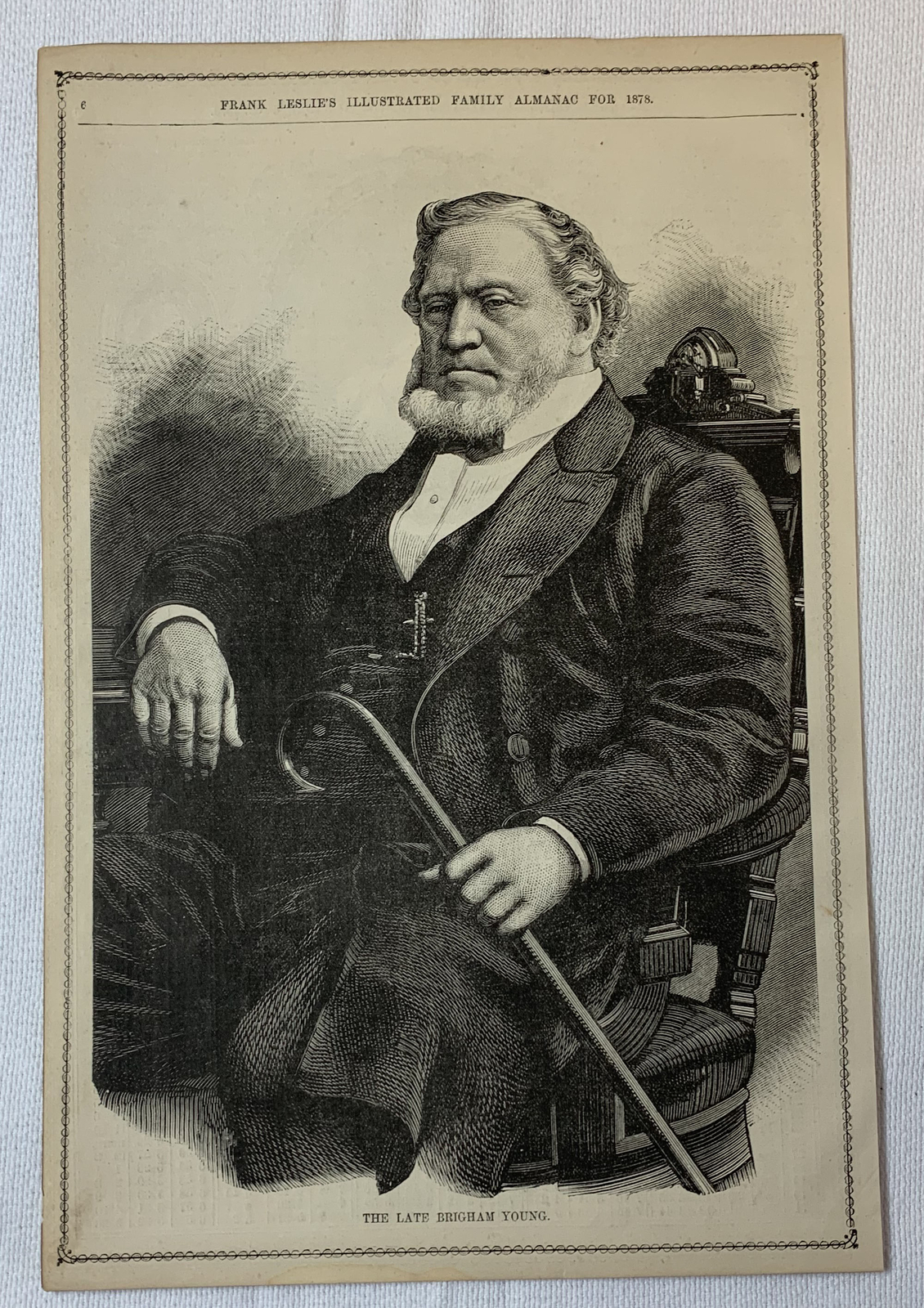 1878 magazine engraving ~ THE LATE BRIGHAM YOUNG ~ Mormon Church 1878 magazine engraving ~ THE LATE BRIGHAM YOUNG ~ Mormon Church