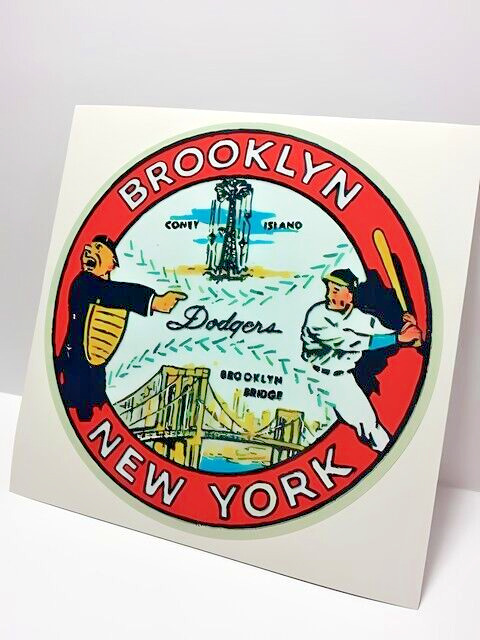 Brooklyn Dodgers Vintage Style Travel Decal / Vinyl Sticker, Luggage Label