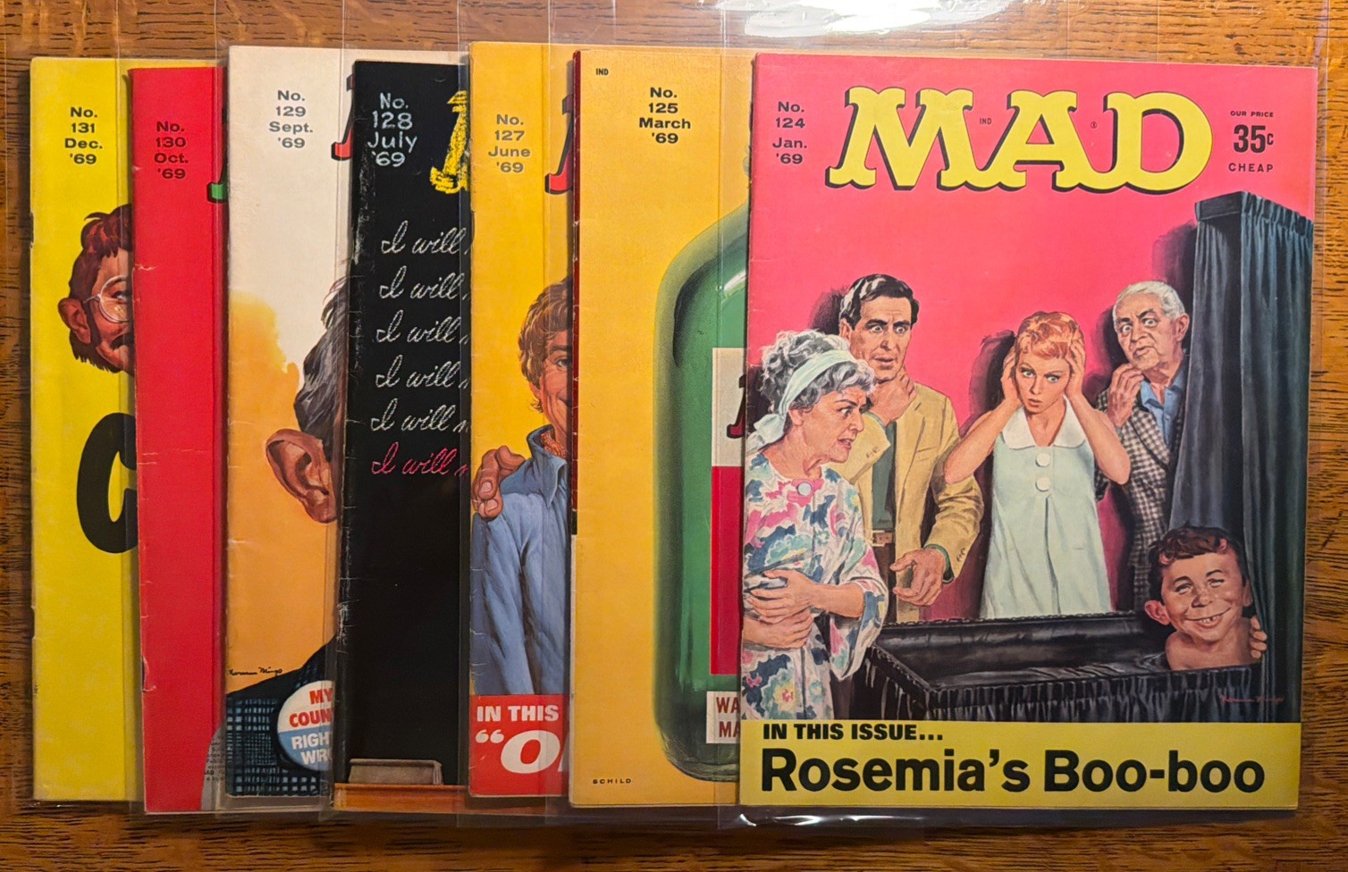 Lot of 7 MAD Magazines (#124, #125, #127, #128, #129, #130, #131)