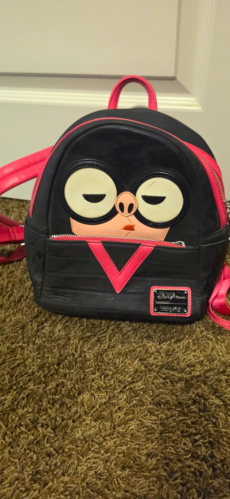 Disney Parks x Loungefly Disney Edna Mode Black Pink Mini Backpack Bag Disney Parks x Loungefly Disney Edna Mode Black Pink Mini Backpack Bag