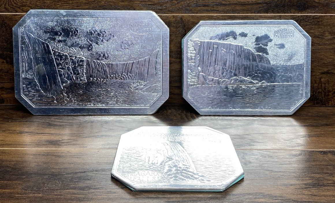 Vintage Niagara Falls Metal Wrapped Wall Plaques Tray Relief Souvenir Lot of 3 Vintage Niagara Falls Metal Wrapped Wall Plaques Tray Relief Souvenir Lot of 3