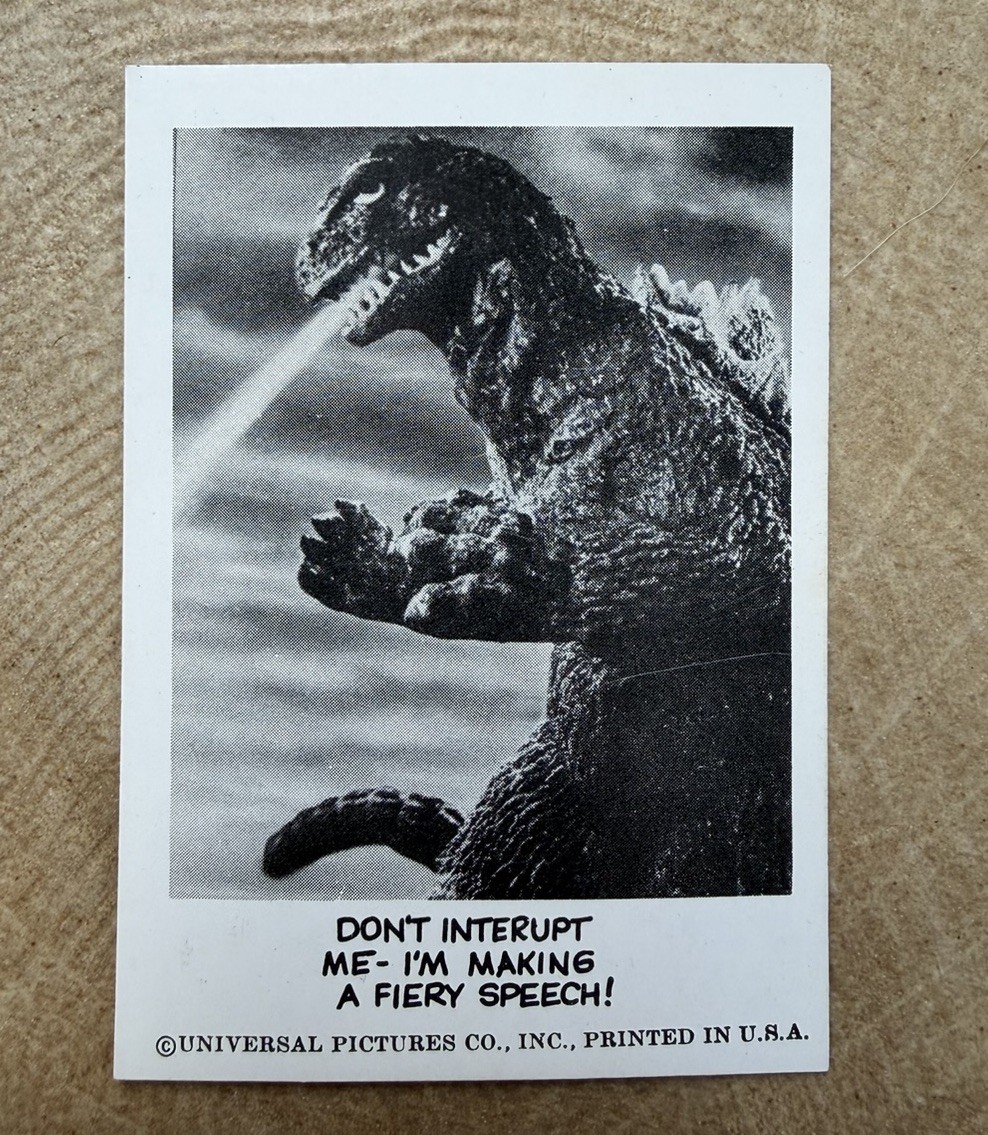 1961 Leaf Spook Stories Universal Horror Card Godzilla Rookie SSP #113 1961 Leaf Spook Stories Universal Horror Card Godzilla Rookie SSP #113