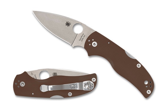 SPYDERCO KNIVES USA SPRINT RUN BROWN G10 NATIVE 5 BACKLOCK KNIFE C41GPBN15V5