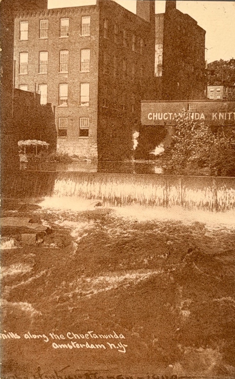 Amsterdam NY Vintage Postcard 1908 Chuctunda Knitting Mills Creek Waterfall Amsterdam NY Vintage Postcard 1908 Chuctunda Knitting Mills Creek Waterfall