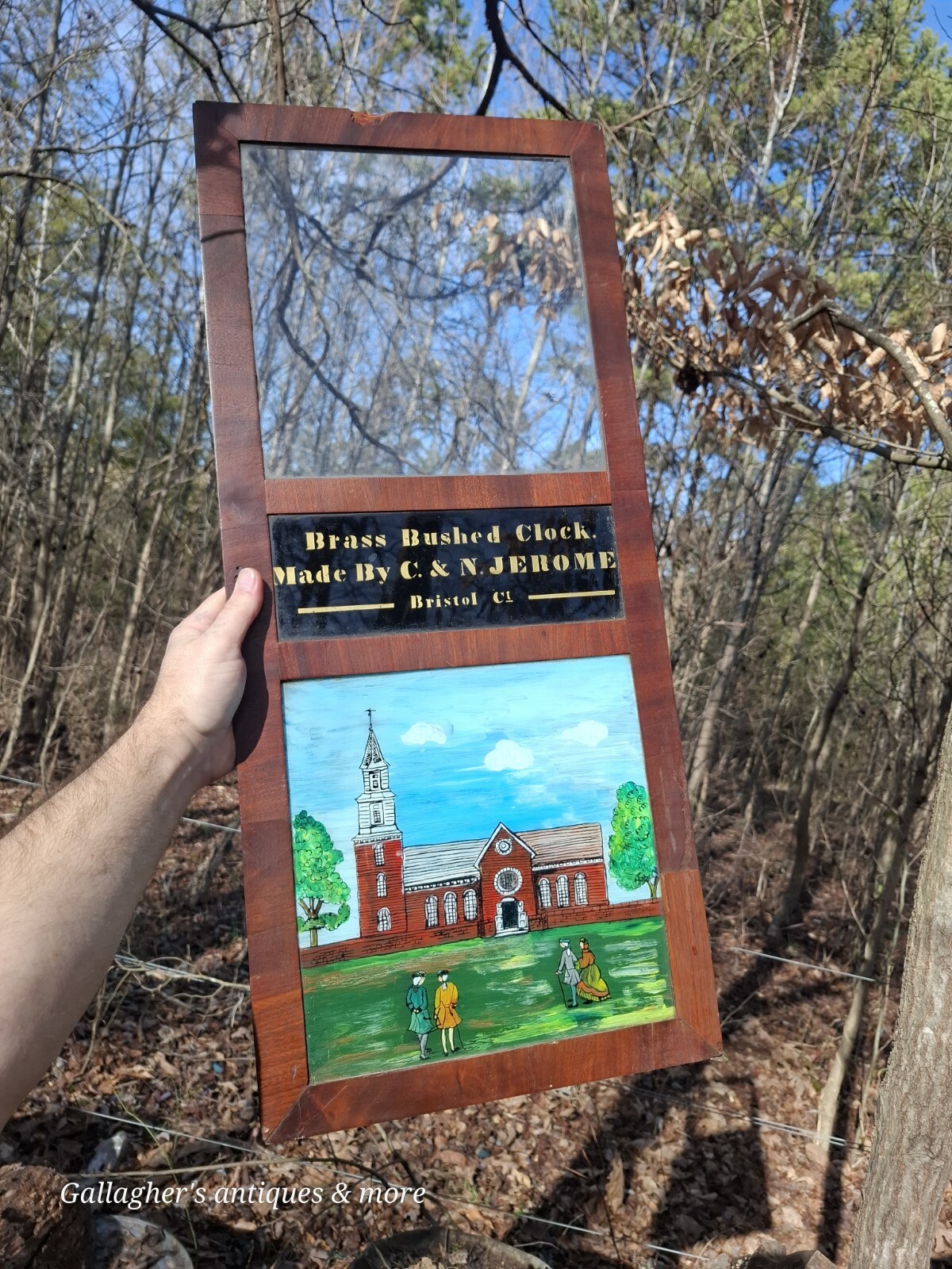 1830s Brass Bushed Clock By C & N Jerome Bristol Bruton Parish Episcopal Church