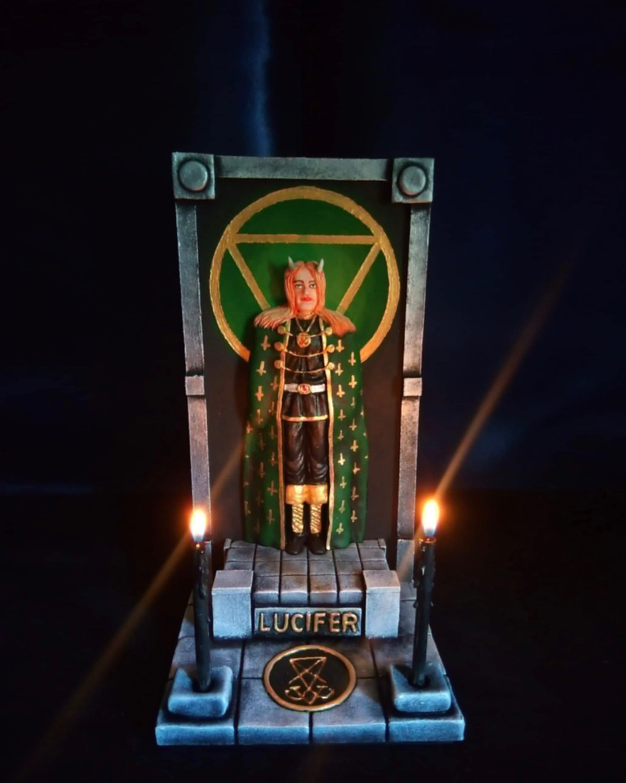 Lucifer Demon Altar Statue Occult Gothic Pagan Ritual Decor Figurine