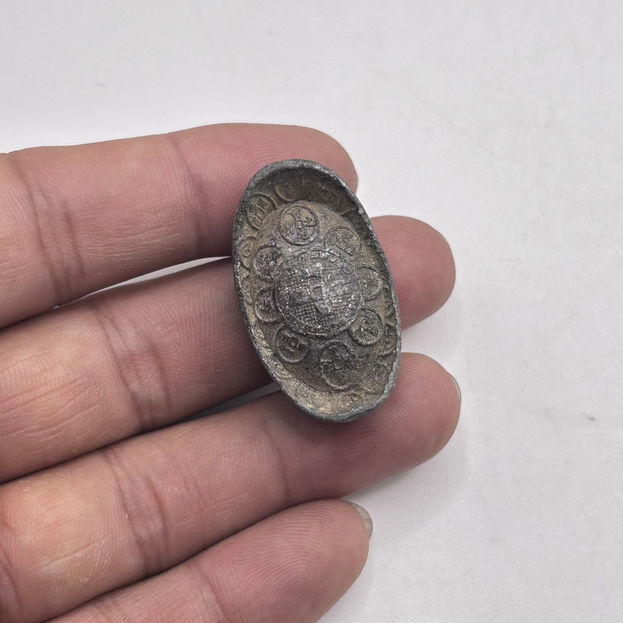 Vintage Antique Tibetan Old Bronze Bar Coin With Rare Inscription 