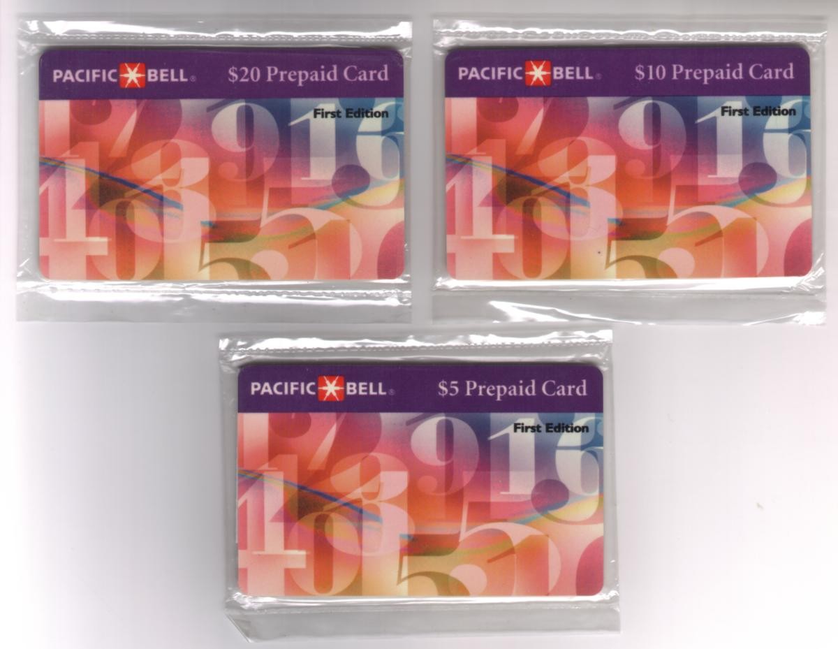 $5.$10.$20. Floating Numbers First Ed w/ Scratch-Off Set of 3 SEALED Phone Card