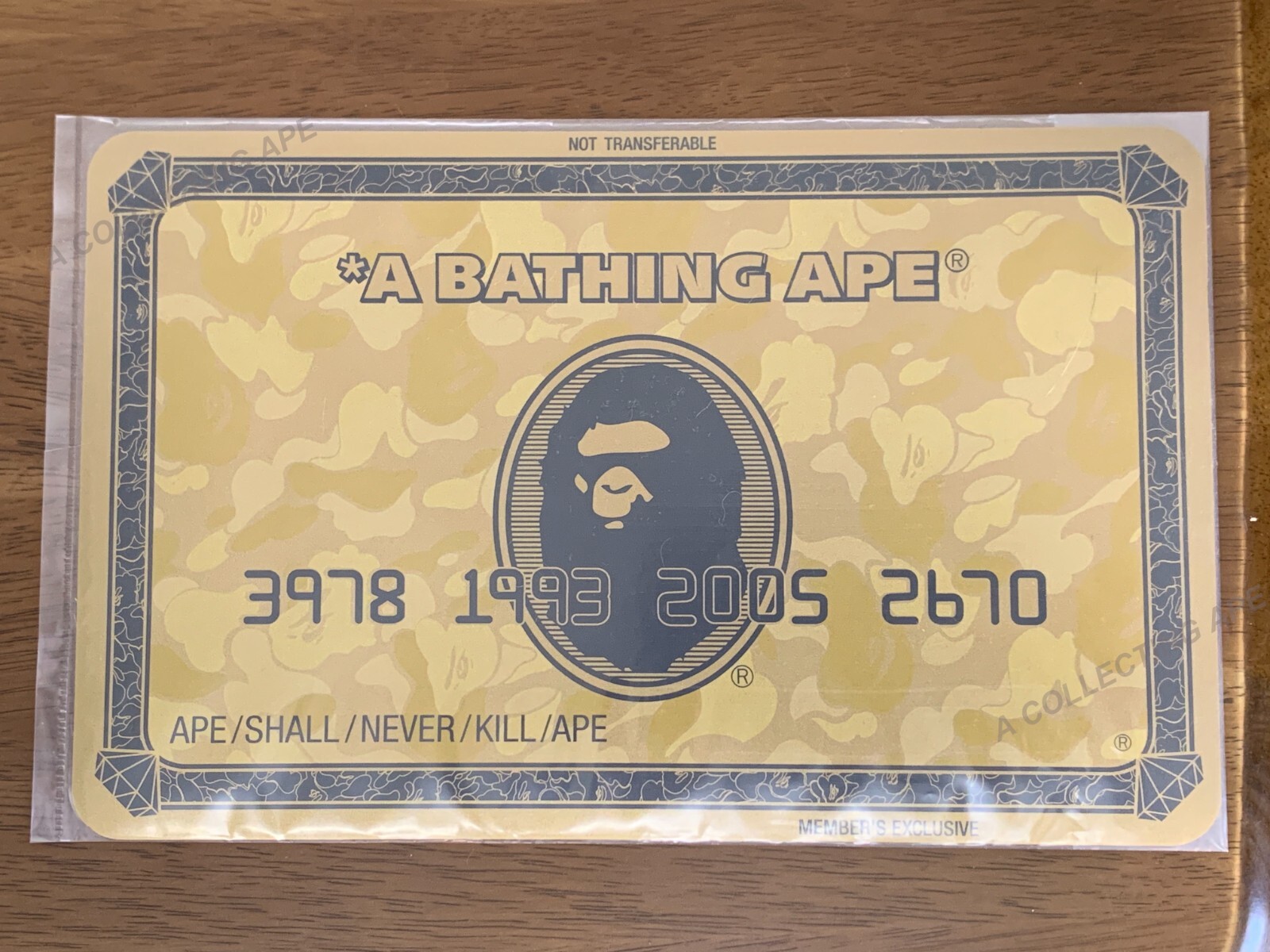 A Bathing Ape Bape Desk Mouse Pad Gold Member Exclusive Collectible Rare Novelty