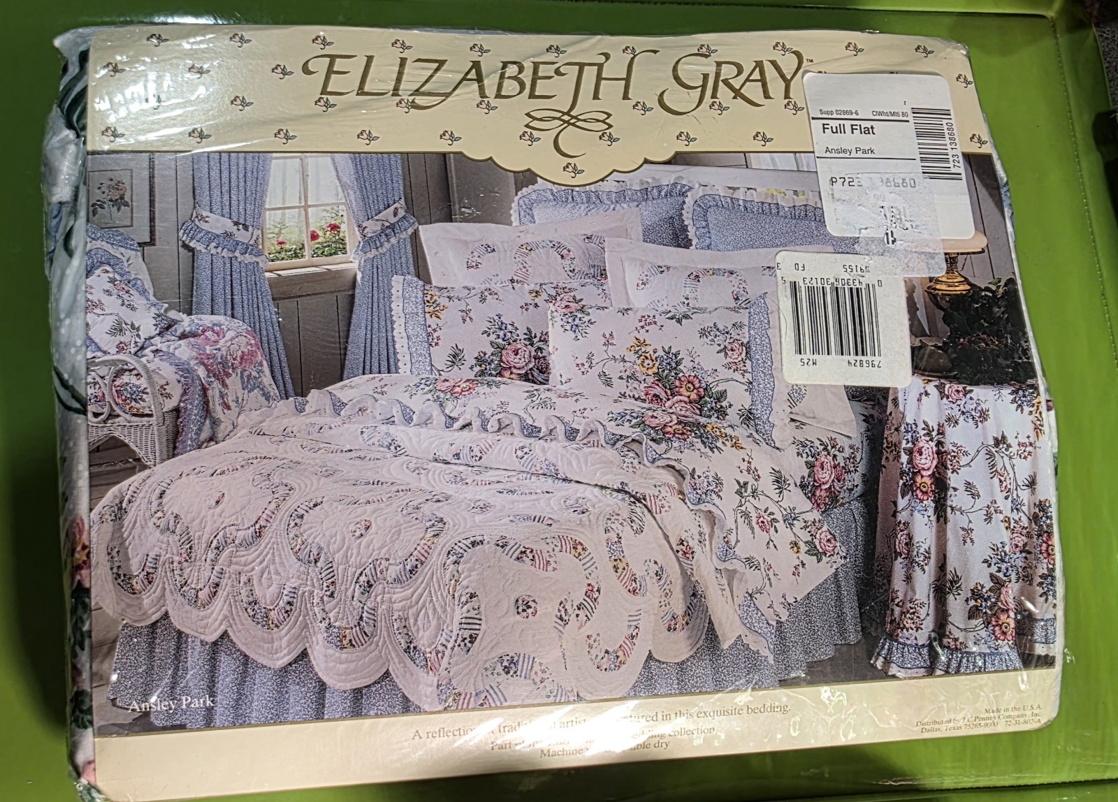 Vintage Elizabeth Gray Ansley Park Floral Full Flat Sheet New Vintage Elizabeth Gray Ansley Park Floral Full Flat Sheet New