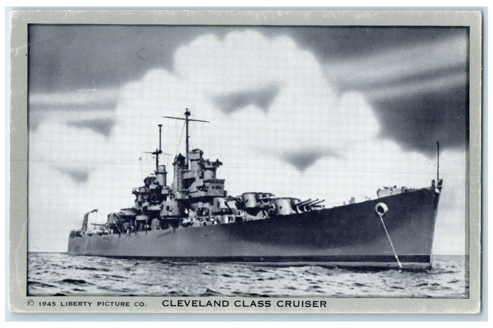 1945 Cleveland Class Cruiser Ship Liberty Unposted Vintage Postcard
