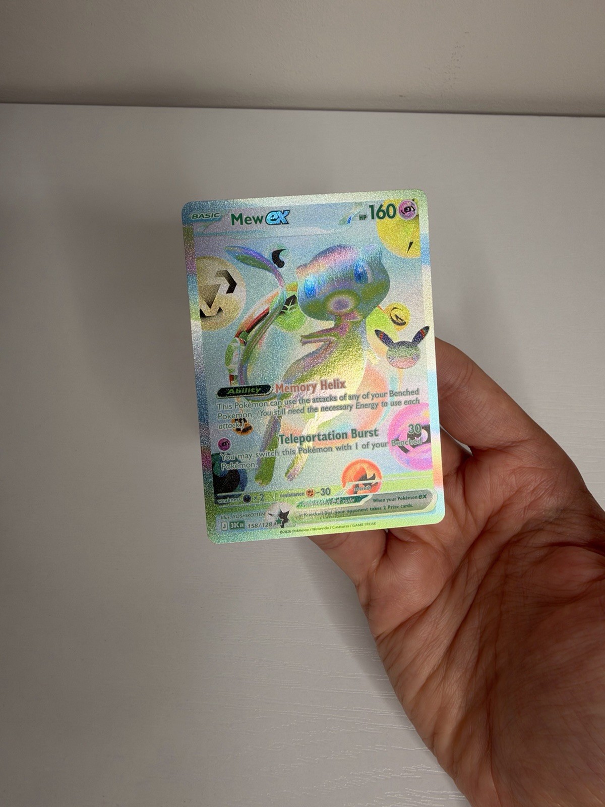 Mew Ex 158/128 30th Celebration Futuristic Rare English Pokemon Card Mew Ex 158/128 30th Celebration Futuristic Rare English Pokemon Card