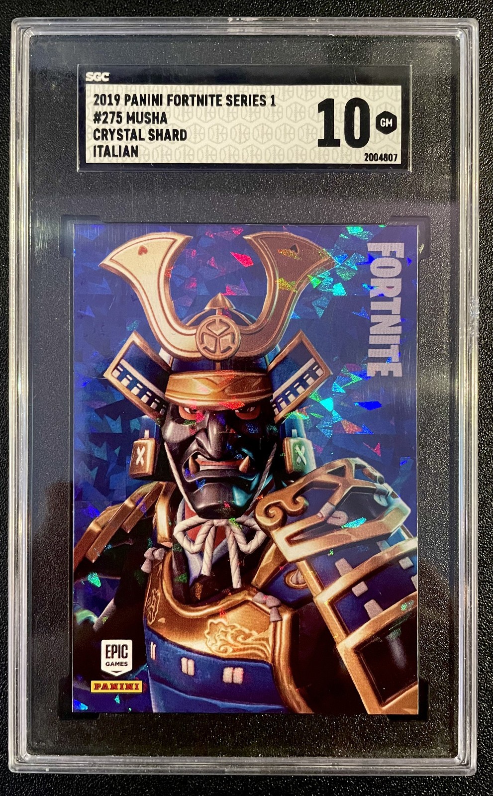 2019 FORTNITE  MUSHA  #275 CRYSTAL SHARD - SGC 10 GEM MINT -ITALY