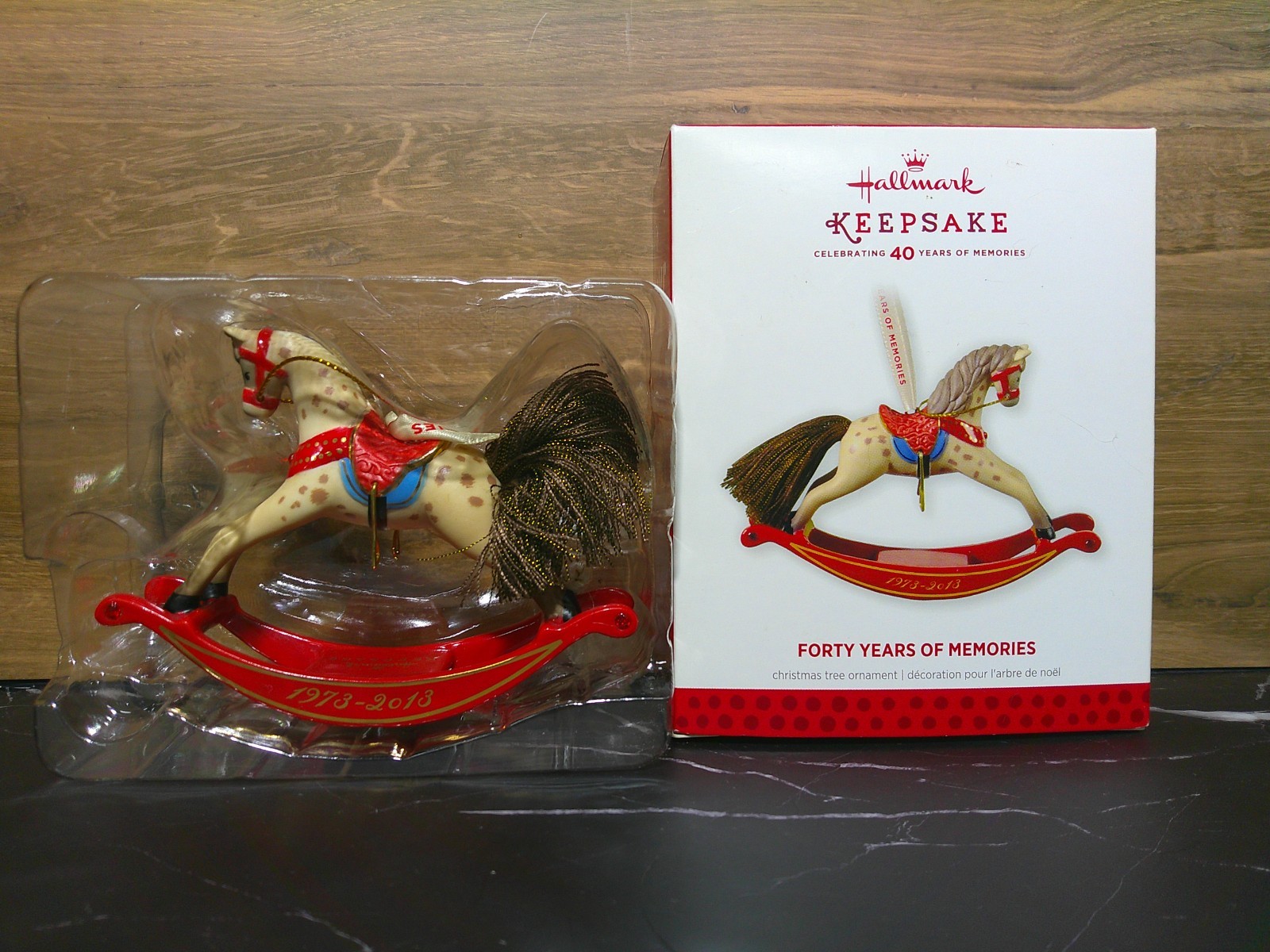 2013 Hallmark Keepsake Forty Years of Memories Rocking Horse Ornament QXG1032 2013 Hallmark Keepsake Forty Years of Memories Rocking Horse Ornament QXG1032
