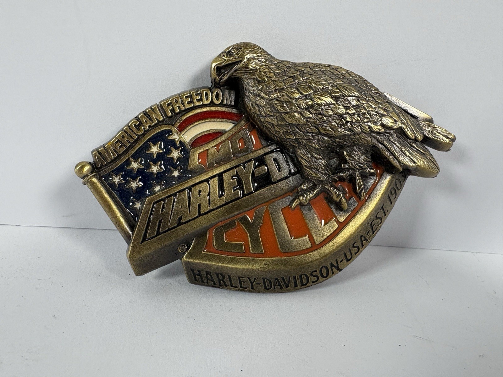 Vintage 1993 Harley Davidson Baron H422 Belt Buckle American Freedom Eagle USA Vintage 1993 Harley Davidson Baron H422 Belt Buckle American Freedom Eagle USA