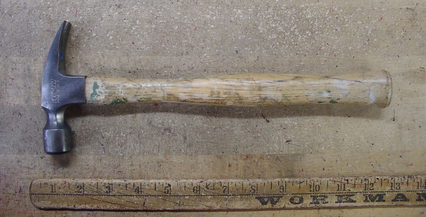 Vntg Vaughan No. 3-10 oz. Straight Claw Hammer,1lb.6.6oz,4-1/2 Vntg Vaughan No. 3-10 oz. Straight Claw Hammer,1lb.6.6oz,4-1/2
