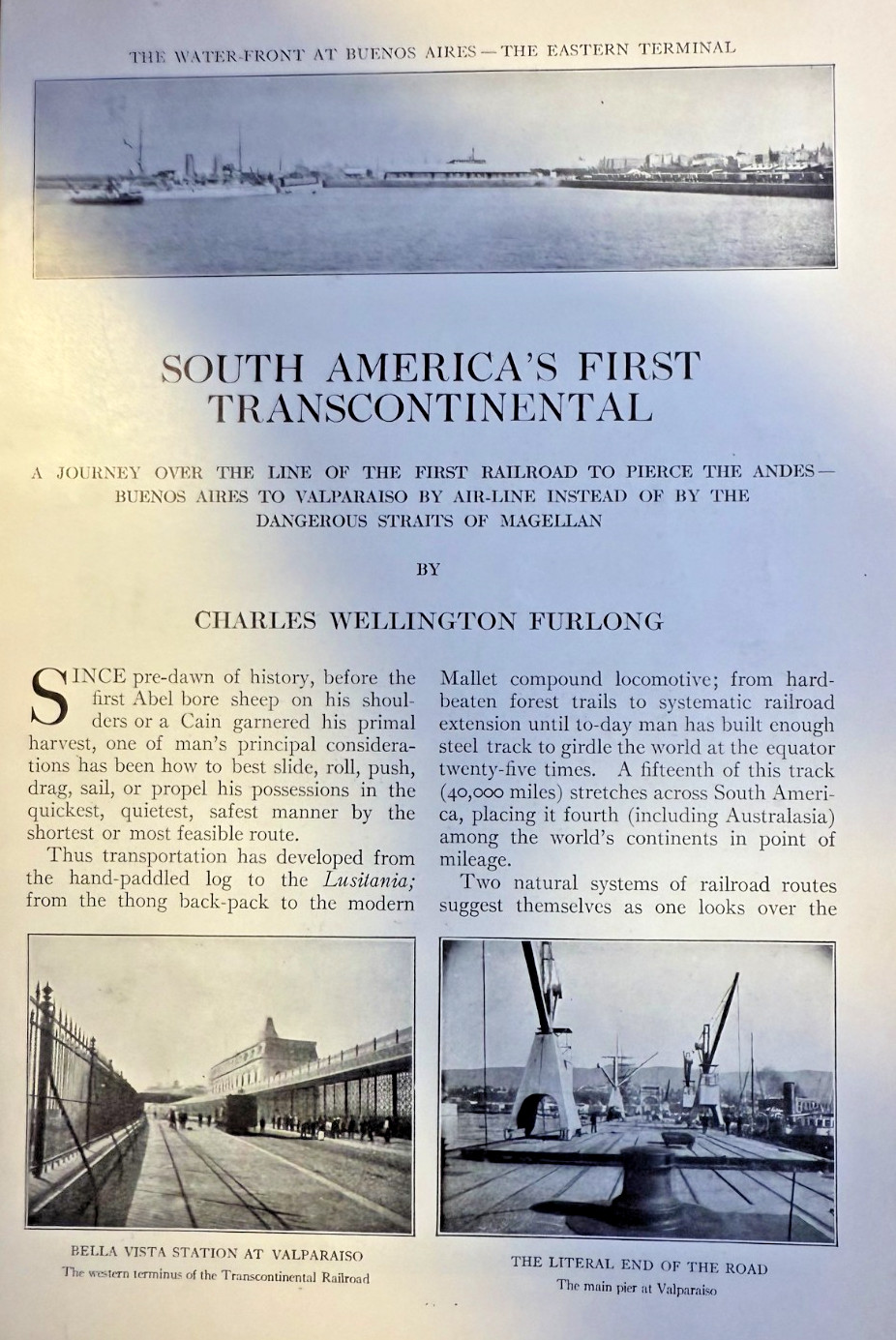 1910 First Transcontinental Railroad in South America illustrated