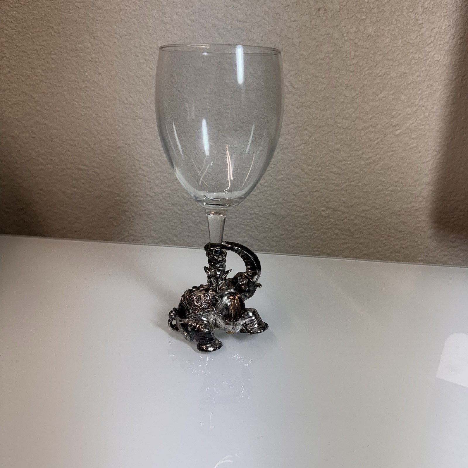 Vintage Arthur Court 60th Anniversary Elephant Wine Glass Aluminum Vintage Arthur Court 60th Anniversary Elephant Wine Glass Aluminum