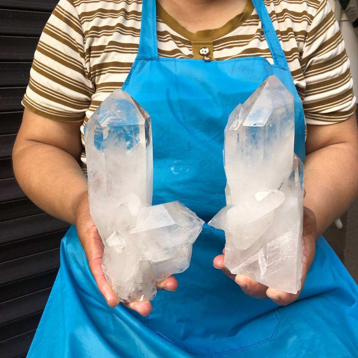 2pcs 4.18LB Natural White Quartz Crystal Cluster Rough Specimen Healing 2pcs 4.18LB Natural White Quartz Crystal Cluster Rough Specimen Healing
