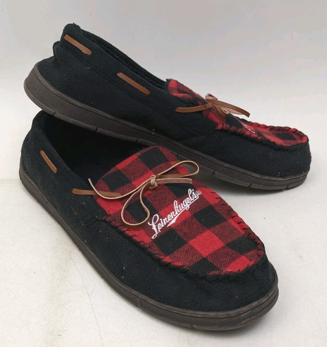 Leinenkugels Brewing Moccasins Slippers Buffalo Plaid Beer Advertising Shoes Leinenkugels Brewing Moccasins Slippers Buffalo Plaid Beer Advertising Shoes