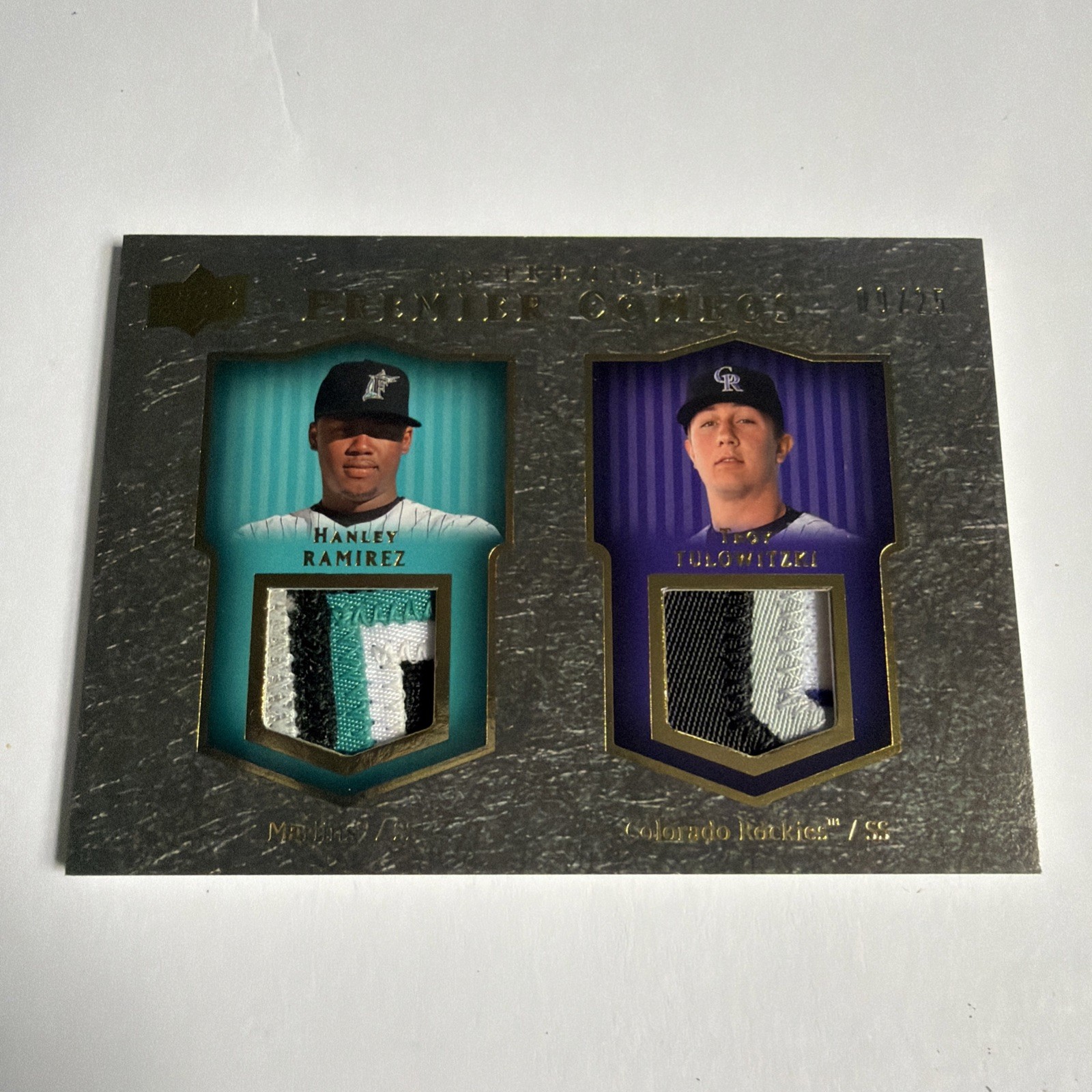 2008 UD Premier Combos Hanley Ramirez Troy Tulowitzki Dual Jersey /25 CP-RT
