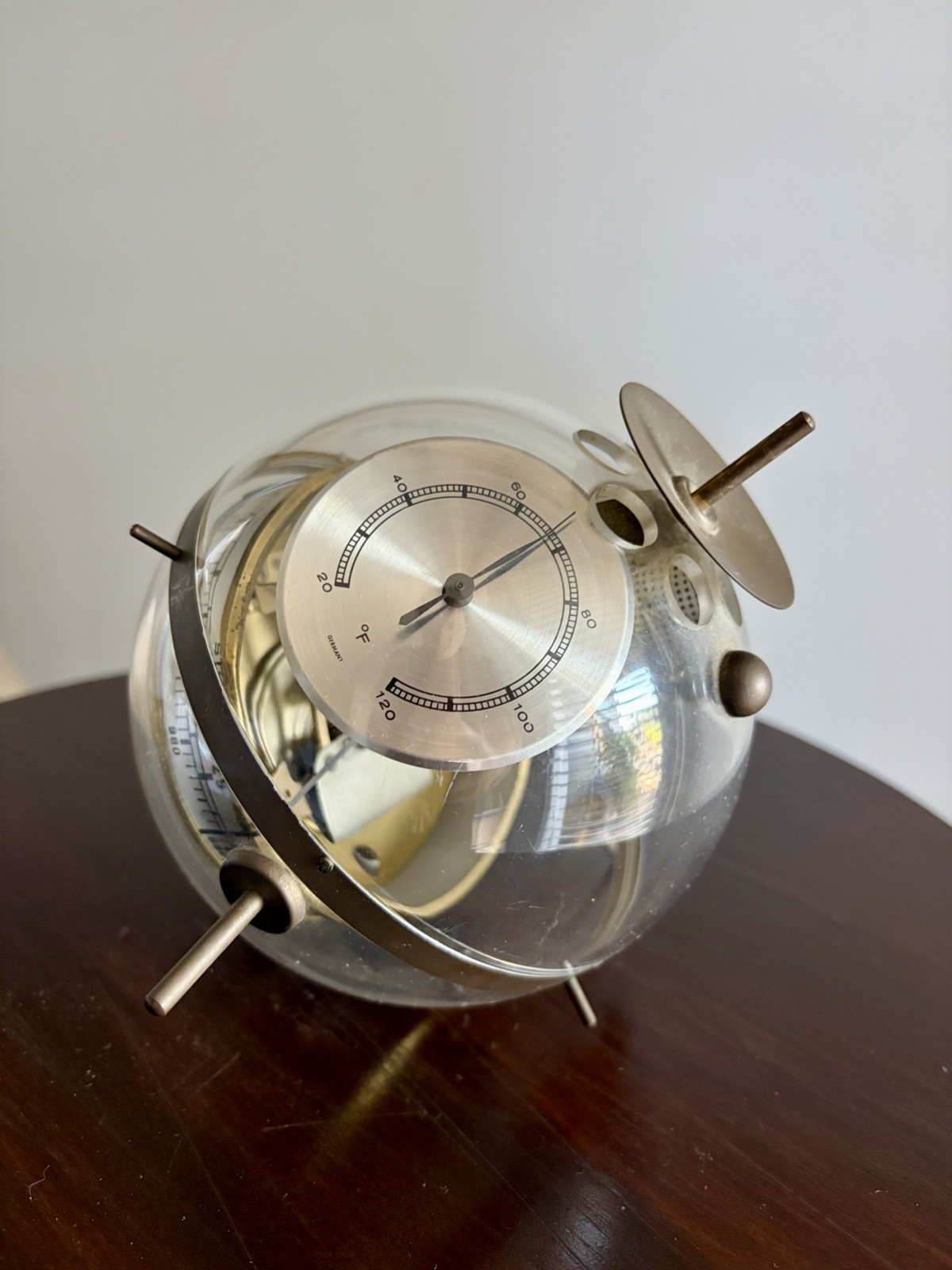 Vintage Mcm West Germany Sputnik Weather Station Globe Hygrometer Barometer Vintage Mcm West Germany Sputnik Weather Station Globe Hygrometer Barometer