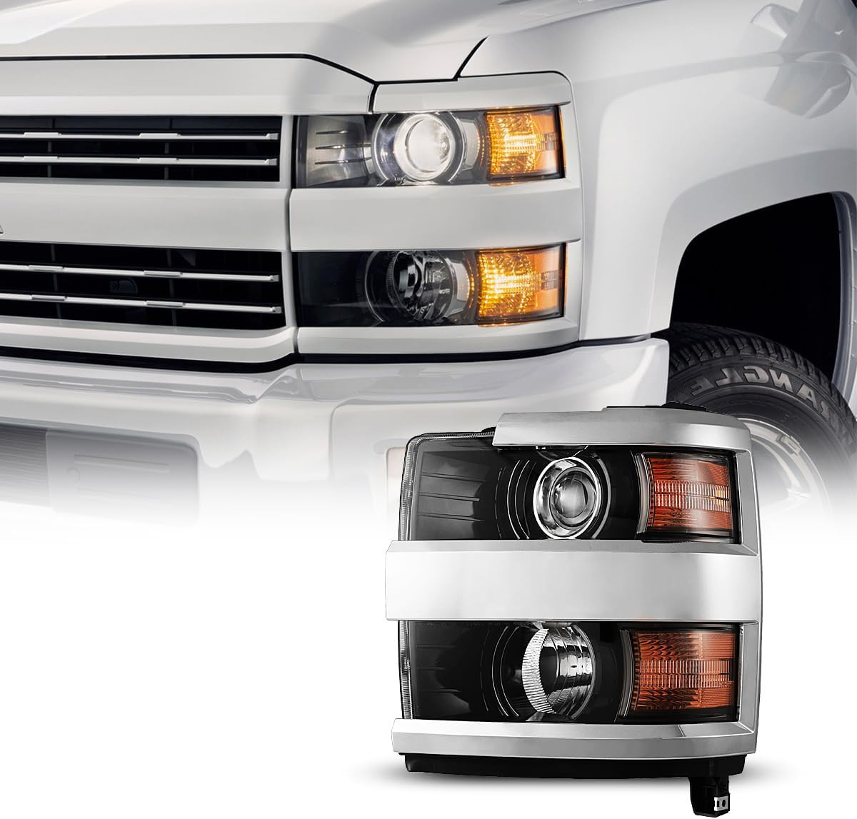 Headlights for Chevy Silverado 2500 3500 HD 2015-2019