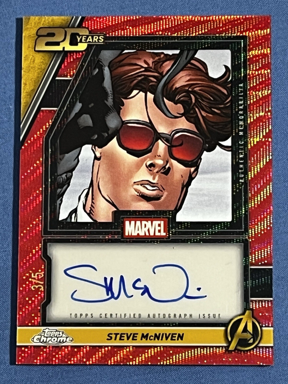 DAREDEVIL 2025 Topps Chrome Marvel Auto Relic Steve McNiven Red /5 Case Hit