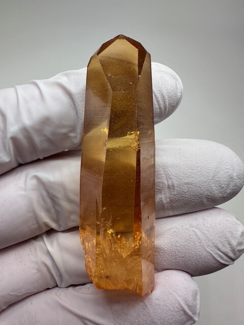 Rare Large Sunrise Aura Arkansas Quartz Crystal Lemurian Point