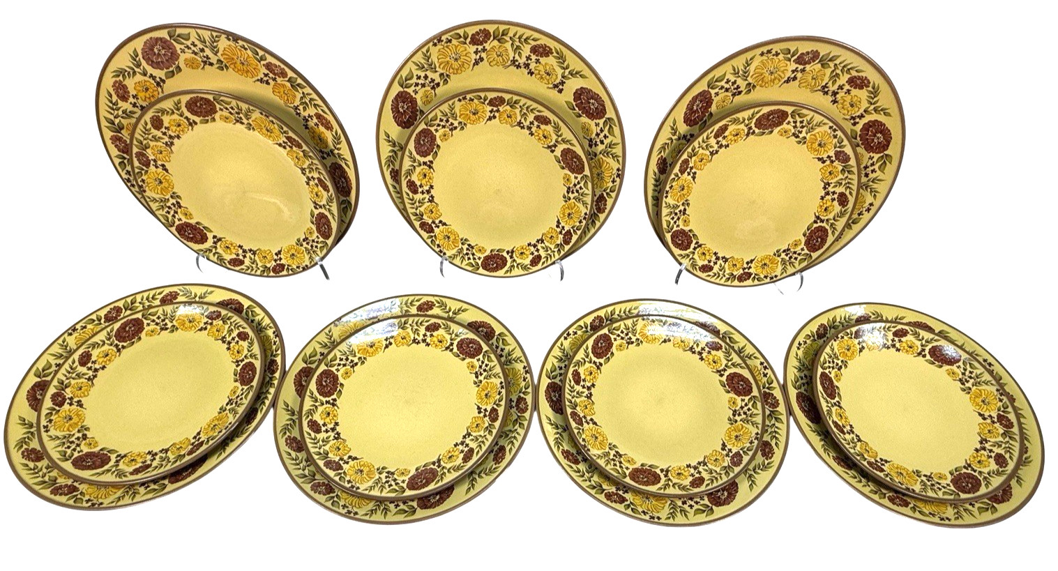 14 Pc Taylor Smith Taylor Design 70 Indian Summer Set - 7 Dinner & 7 Salad Plate 14 Pc Taylor Smith Taylor Design 70 Indian Summer Set - 7 Dinner & 7 Salad Plate