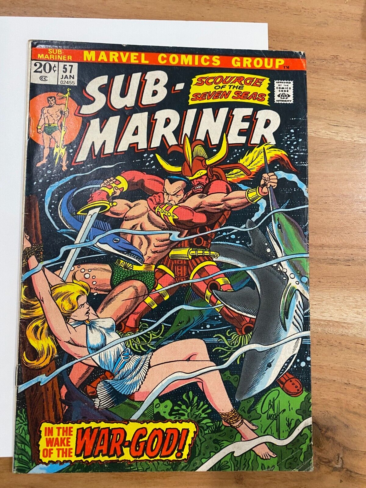Sub Mariner #57 1973 Vol 1 FN 6.0 Lord Ares vs Namor Venus Bondage Cover Marvel