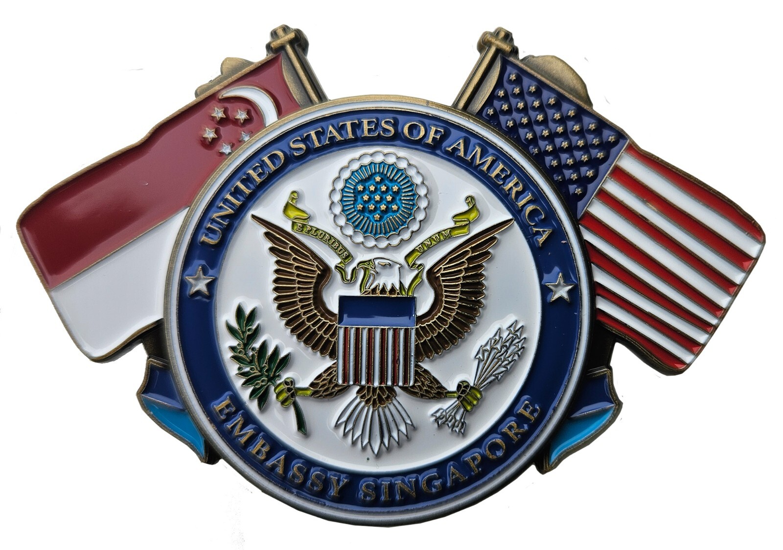 US STATE DEPARTMENT US EMBASSY SINGAPORE COMMEMORATIVE CHALLENGE COIN 196 US STATE DEPARTMENT US EMBASSY SINGAPORE COMMEMORATIVE CHALLENGE COIN 196