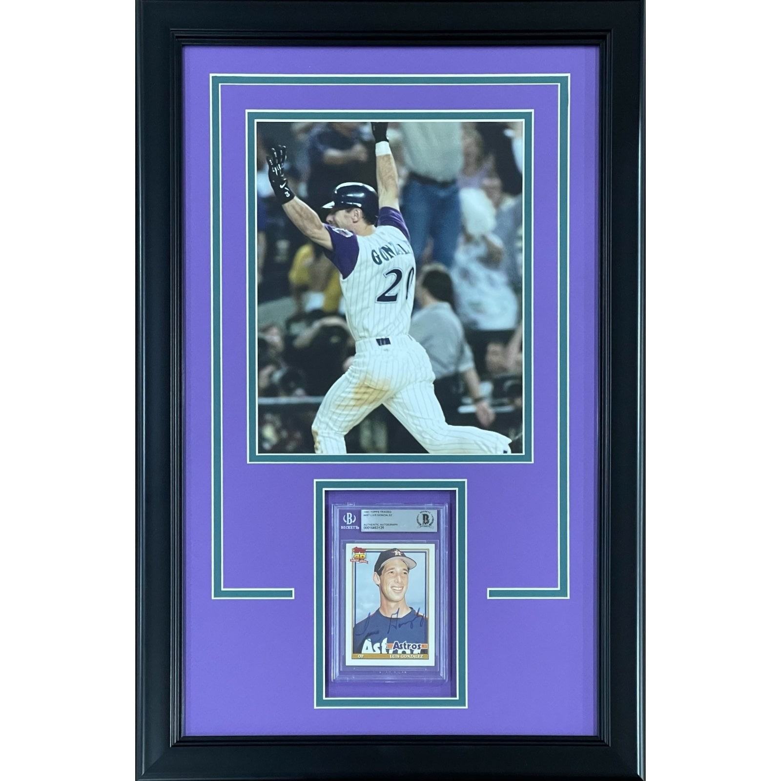Luis Gonzalez Autographed Rookie Card Deluxe Framed with Arizona Diamondbacks 8x Luis Gonzalez Autographed Rookie Card Deluxe Framed with Arizona Diamondbacks 8x